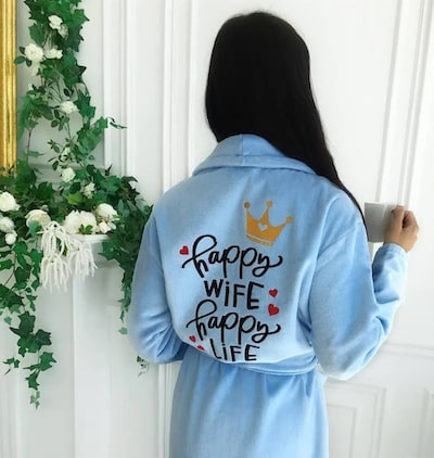 Bathrobe With a Funny Inscription 